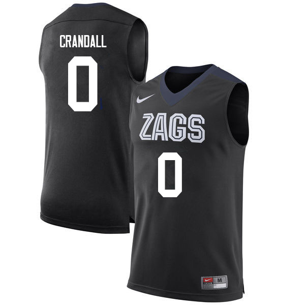 Men Gonzaga Bulldogs #0 Geno Crandall College Basketball Jerseys Sale-Black
